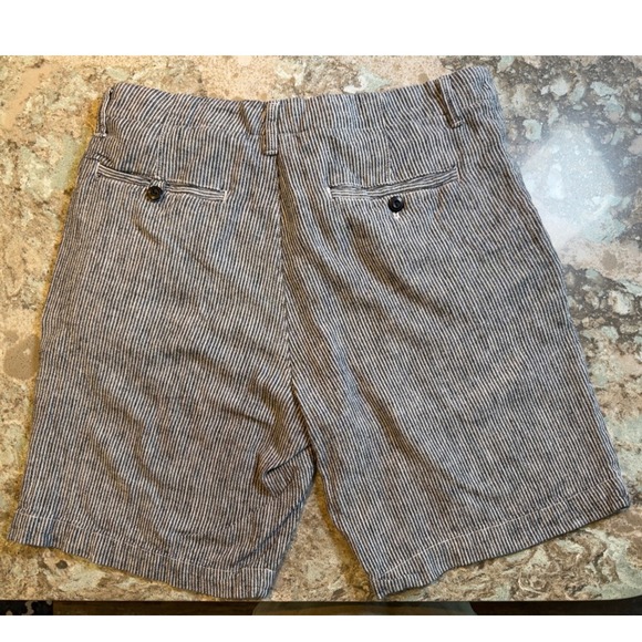 Mens Striped Linen Blend Shorts 32 Casual Summer Beach Chaps Resortcore Preppy - Picture 3 of 7